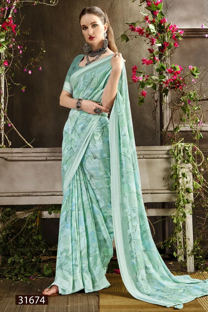 Brinda Vol 11 By Vallabhi Chiffon Printed Sarees Suppliers In India